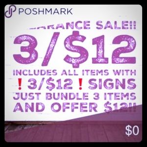 3/$12 for T's & Tanks